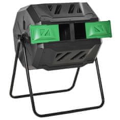Homestar Kompostni okretač 2 komore 71x65x96 cm Crni