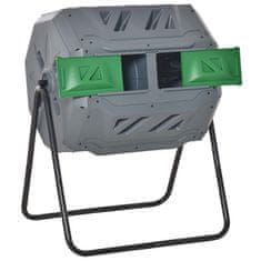 Homestar Kompostni okretač 2 komore 71x65x96 cm Sivi