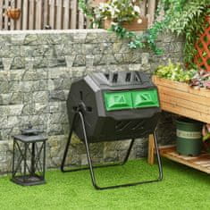 Homestar Kompostni okretač 2 komore 71x65x96 cm Crni