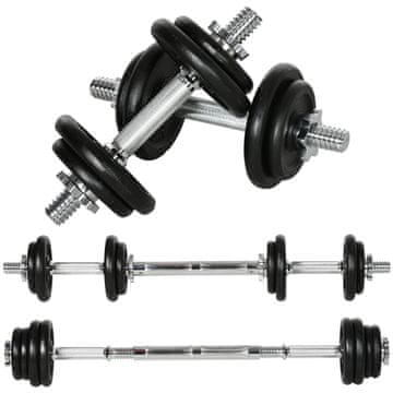 Homestar Set bučica podesiv 2 u 1 20 kg crni
