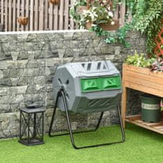 Homestar Kompostni okretač 2 komore 71x65x96 cm Sivi