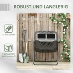 Homestar Kompostni okretač 2 komore 71x65x96 cm Crni