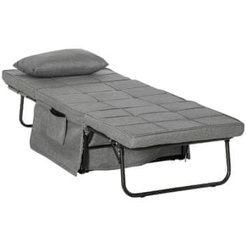 Homestar Sklopivi gostinjski krevet 4-u-1, jednokrevetna otomanska garnitura 188x75x38 cm, siva