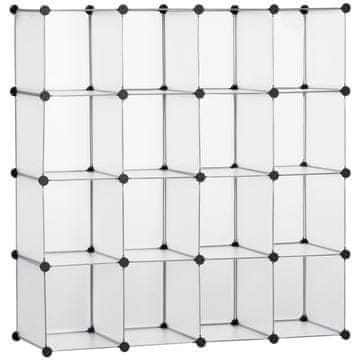 Homestar Modularna polica za pohranu 16 kocki organizator 125x32x125 cm bijela