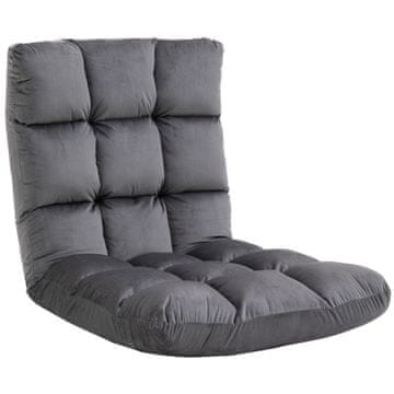 Homestar Podna stolica podesiva 3u1 sklopiva lounge stolica 55x71x53,5 cm siva