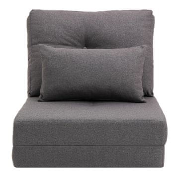Homestar Podna stolica podesiva 2u1 sklopivi kauč na razvlačenje 60x80x56 cm tamnosiva