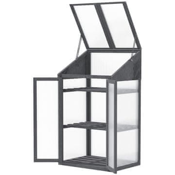Homestar Staklenik Mini staklenik s policama 70x50x120 cm Sivi