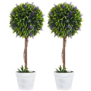 Homestar Set umjetnih biljaka Lavanda stablo 60 cm Zelena