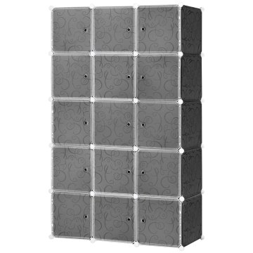 Homestar Ormar Modularni Cube sustav 111x47x183 cm Crni