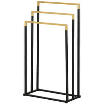 Homestar Držač za ručnike 3 šipke 45x22,5x86 cm crni
