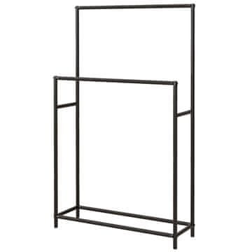 Homestar Samostojeći držač za ručnike s 2 šipke 66x20x110 cm Crni