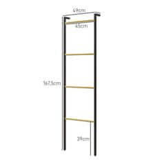 Homestar Stalak za ručnike 49x167,5 cm Crni
