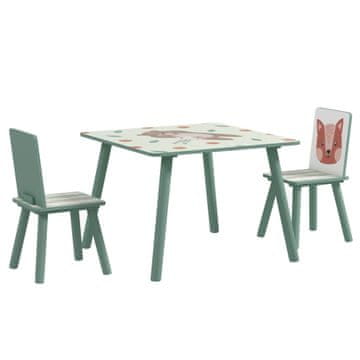 Homestar Dječji stol i stolica set 60x60x44 cm zelena