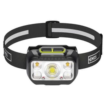EMOS Naglavna punjiva LED svjetiljka P3546, 550 lm, 110 m, Li-Pol 1000 mAh / 3× AAA