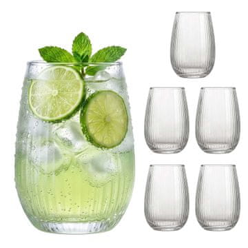 Northix Set od 6 prozirnih staklenih čaša, kapacitet 400 ml