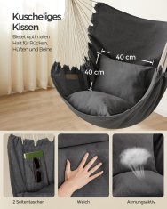 Songmics Viseća stolica 150x128 cm Siva