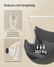 Songmics Viseća stolica 150x128 cm Siva