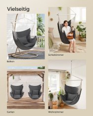 Songmics Viseća stolica 150x128 cm Siva