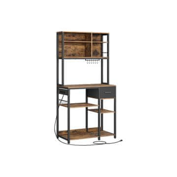 Songmics Kuhinjska polica 40x80x180.4 cm smeđa