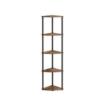 Songmics Ugaona polica 38.3x27x139 cm smeđa