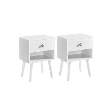 Songmics Set noćnih ormarića 2 komada 28x39x55 cm bijela
