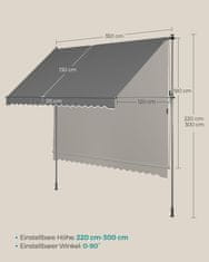 Songmics Tenda 350x120 cm Siva, 9.9 kg