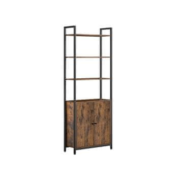 Songmics Knjigovod 6 polica vrata podesive police 24x60x159.5 cm smeđa za pohranu