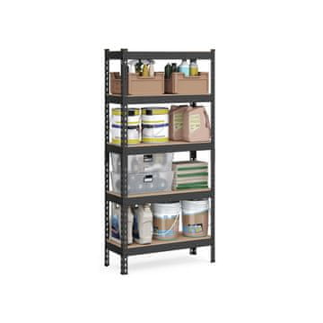 Songmics Čvrsta polica s 5 polica 30x75x150 cm crna