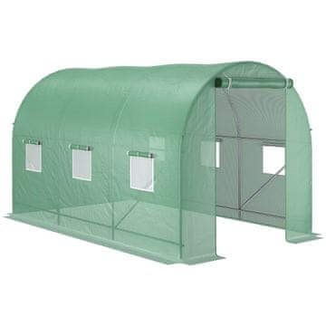 Homestar Staklenik polytunnel s prozorima 350x200x200 cm Zeleno