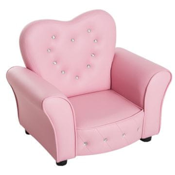 Homestar Dječji sofa u obliku srca 59x41,5x49 cm ružičasta