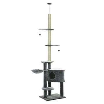 Homestar Stablo za mačke podesive visine 220-265 cm 55x45x220-265 cm tamnosiva