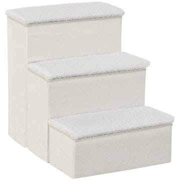 Homestar Stepenice za kućne ljubimce 3 stepenice 40x54x48 cm Bijela s prostorom za pohranu