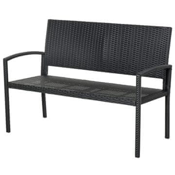 Homestar Vrtna klupa za 2 osobe 122x60x87 cm crna