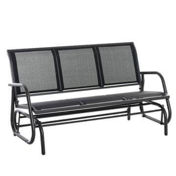 Homestar Vrtna ljuljačka klupa za 3 osobe 151x75x85 cm crna