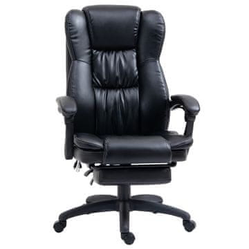 Homestar Uredska stolica s naslonom za noge i masažnom funkcijom 68,5x68,5x119-127 cm Crna