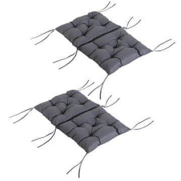 Homestar Set jastučića za stolicu 2 komada 98x50x8 cm sivi