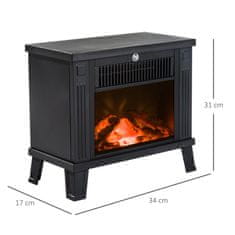 Homestar Električna peć na drva 34x17x31 cm Crna