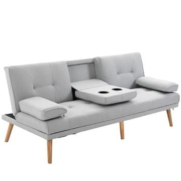 Homestar Trosjed na razvlačenje za 3 osobe 181x77x72 cm svijetlo siva
