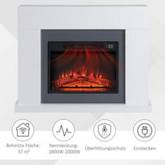 Homestar Električni kamin 113x26,6x87,5 cm bijeli