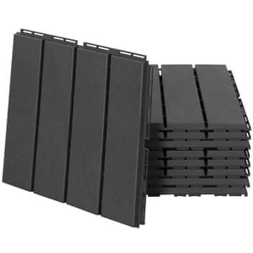Homestar Set od 9 pločica za terasu 30x30x2 cm crne boje
