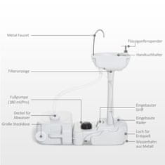 Homestar Prijenosni umivaonik za kampiranje 83x50x103 cm Sivi