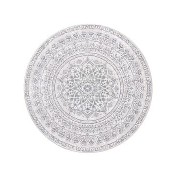 Songmics Okrugli tepih 120 cm sivi