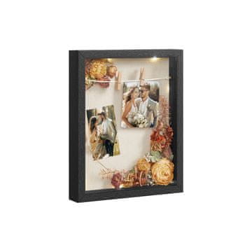 Songmics Okvir za slike 3D kutija 30.4x5.5x38 cm Crna