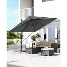 Songmics Suncobran s bočnom nogom 300x300 cm Sivi