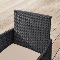 Songmics Vrtni namještaj Set Stol i 2 Stolice 56.5x54.5x81.5 cm Crno-Taupe