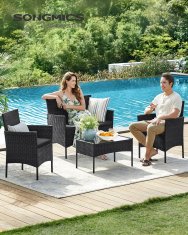 Songmics Vrtni namještaj set 56.5x54.5x81.5 cm smeđa