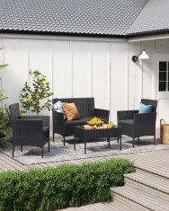 Songmics Vrtni namještaj set 56.5x54.5x81.5 cm smeđa