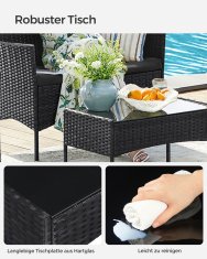 Songmics Vrtni namještaj set 56.5x54.5x81.5 cm smeđa