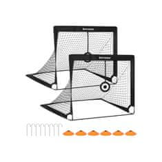Songmics Set nogometnih golova 2 komada 120x91x91 cm Crna