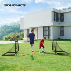 Songmics Set nogometnih golova 2 komada 120x91x91 cm Crna